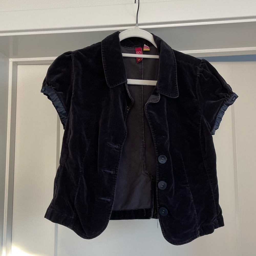 Dark navy/black vintage button up blouse